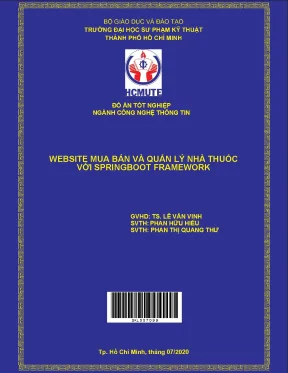 Đồ án hcmute website mua bán và quản lý nhà thuốc với springgboot framework