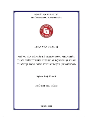 Tiểu luận những vấn đề pháp lý về hợp đồng nhập khẩu than nhìn từ thực tiễn hoạt động nhập khẩu than tại tổng công ty phát điện 1 evngenco1