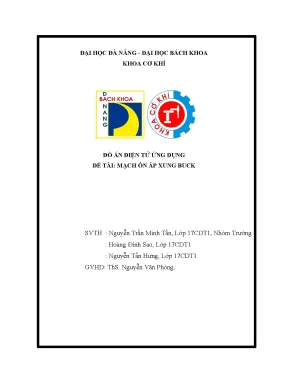 Tiểu luận đồ án điện tử ứng dụng đề tài mạch ổn áp xung buck