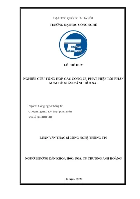 Tiểu luận nghiên cứu tổng hợp các công cụ phát hiện lỗi phần mềm để giảm cảnh báo sai