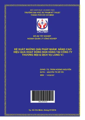 Đồ án hcmute đề xuất những giải pháp nhằm nâng cao hiệu quả hoạt động bán hàng tại công ty thương mại dịch vụ long vũ