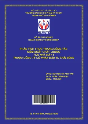 Đồ án hcmute phân tích thực trạng công tác kiểm soát chất lượng