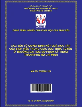 Hcmute các yếu tố quyết định kết quả học tập của sinh viên trong giáo dục trực tuyến ở trường đại học sư phạm kỹ thuật thành phố hồ chí minh