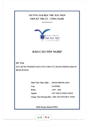 Báo cáo tốt ngiệp đề tài xây dựng website bán tivi cho cửa hàng phong hào ở bình dương