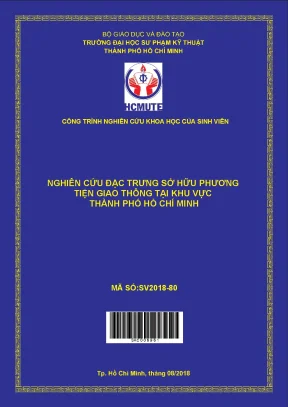 Hcmute nghiên cứu đặc trưng sở hữu phương tiện giao thông tại khu vực thành phố hồ chí minh