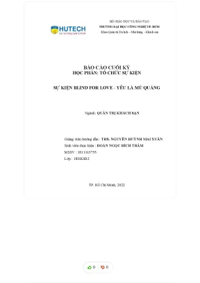 Tiểu luận báo cáo học phần tổ chức sự kiện sự kiện blind for love yêu là mù quáng