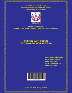 Đồ án hcmute thiết kế và thi công hệ thống gọi món ăn từ xa