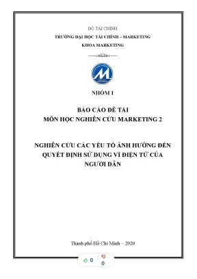 Yếu tố n quy nh sử d n tử của người dân tại thành phố hồ chí minh
