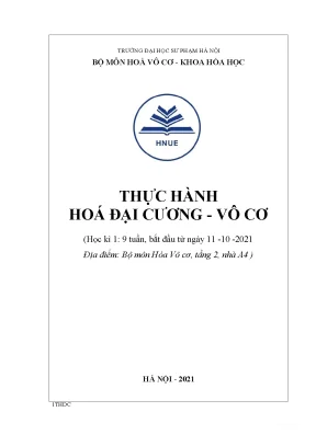 Tiểu luận thực hành hoá đại cương vô cơ
