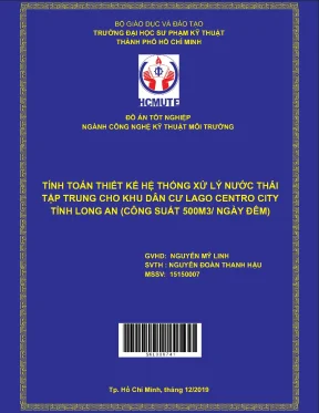 Đồ án hcmute tính toán thiết kế hệ thống xử lý nước thải tập trung cho khu dân cư lago centro city tỉnh long an