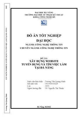 Đồ án tốt nghiệp xây dựng website tuyển dụng và tìm việc làm tại đà nẵng