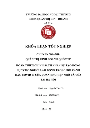 Tiểu luận hoàn thiện chính sách nhân sự tạo động lực cho người lаo động trong bối cảnh hậu covid 19 củа doаnh nghiệp nhỏ và vừа tại hà nội