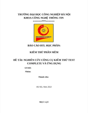 Đề tài nghiên cứu công cụ kiểm thử test complete và ứng dụng