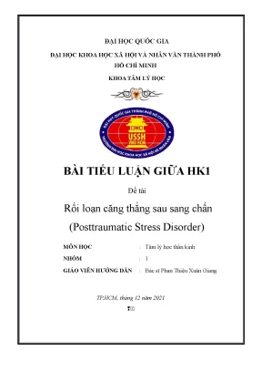 Tiểu luận tiểu luận giữa hk1 đề tài rối loạn căng thẳng sau sang chấn posttraumatic stress disorder