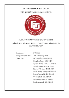 Tiểu luận báo cáo môn nguyên lý qu n lý kinh t ả ế phân tích và đề ến lượ xuất chi c phát triển sản ph m c ẩ ủa công ty vinfast
