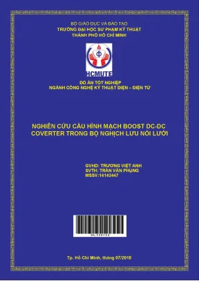 Đồ án hcmute nghiên cứu cấu hình mạch boost dc dc coverter trong bộ nghịch lưu nối lưới