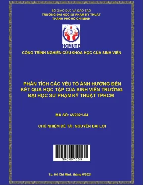 Hcmute phân tích các yếu tố ảnh hưởng đến kết quả học tập của sinh viên trường đại học sư phạm kỹ thuật tphcm