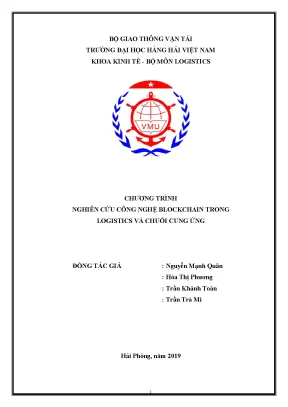Nghiên cứu công nghệ blockchain trong logistics và chuỗi cung ứng