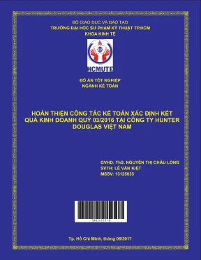 Đồ án hcmute hoàn thiện công tác kế toán xác định kết quả kinh doanh quý 03 2016 tại công ty hunter douglas việt nam