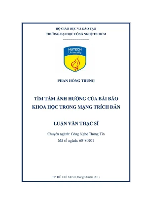 Tiểu luận tìm tầm ảnh hưởng của bài báo khoa học trong mạng trích dẫn