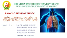 Tiểu luận thảo luận phác đồ điều trị viêm phổi mắc tại cộng đồng