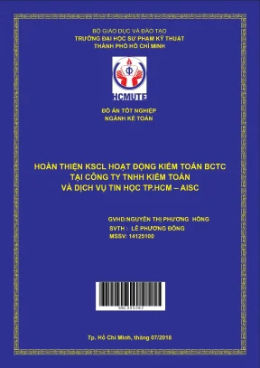 Đồ án hcmute hoàn thiện kscl hoạt động kiểm toán bctc tại công ty tnhh kiểm toán và dịch vụ tin học tp hcm aisc