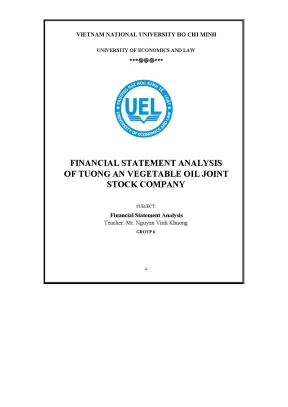Tiểu luận financial statement analysis of tuong an vegetable oil joint stock company