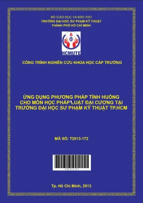 Hcmute ứng dụng phương pháp tình huống cho môn học pháp luật đại cương tại trường đại học sư phạm kỹ thuật tp hcm