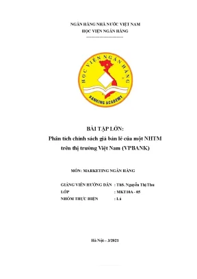 Tiểu luận bài tập lớn phân tích chính sách giá bán lẻ của một nhtm trên thị trường việt nam vpbank