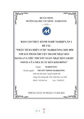 Tiểu luận phân tích chiến lược marketing mix đối với sản phẩm truyện tranh nhật bản manga và tiểu thuyết ngắn nhật bản light novel của nhà xuất bản kim đồng