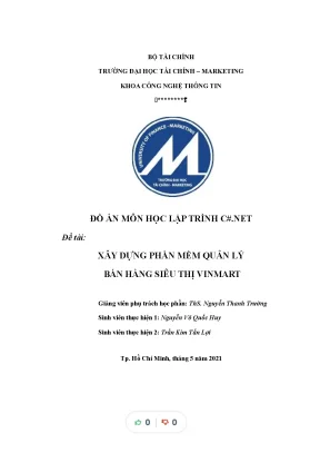Tiểu luận đồ án môn học lập trình c net đề tài xây dựng phần mềm quản lý bán hàng siêu thị vinmart