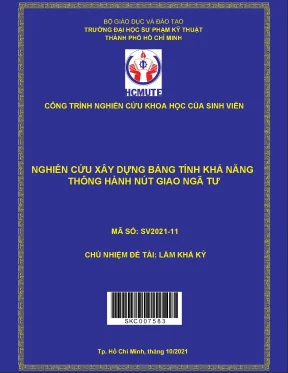 Hcmute nghiên cứu xây dựng bảng tính khả năng thông hành nút giao ngã tư