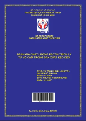 Đồ án hcmute đánh giá chất lượng pectin trích ly từ vỏ cam trong sản xuất kẹo dẻo