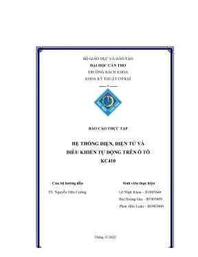 Báo cáo thự c tập hệ thống điện điện tử và điều khiển tự động trên ô tô kc410