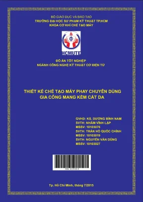 Đồ án hcmute thiết kế chế tạo máy phay chuyên dùng gia công mang kềm cắt da