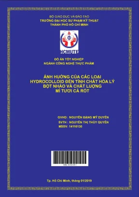 Đồ án hcmute ảnh hưởng của các loại hydrocoloid đến tính chất hóa lý bột nhào và chất lượng mì tươi cà rốt
