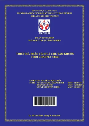 Đồ án hcmute thiết kế phân tích và chế tạo khuôn thổi chai pet 500ml