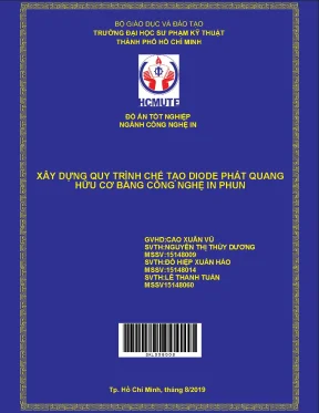 Đồ án hcmute xây dựng quy trình chế tạo diode phát quang hữu cơ bằng công nghệ in phun