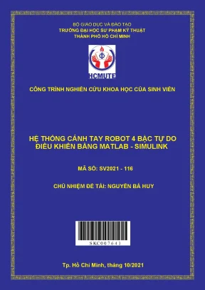Hcmute hệ thống cánh tay robot 4 bậc tự do điều khiển bằng matlab simulink