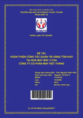 Đồ án hcmute hoàn thiện công tác quản trị hàng tồn kho tại nhà máy may 3 của công ty cổ phần may việt thắng