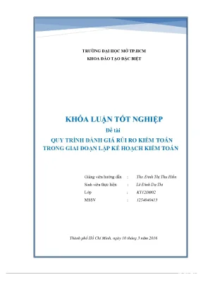 Tiểu luận quy trình đánh giá rủi ro kiểm toán trong giai đoạn lập kế hoạch kiểm toán