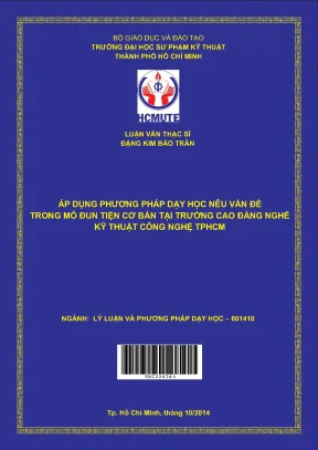 Hcmute áp dụng phương pháp dạy học nêu vấn đề trong mô đun tiện cơ bản tại trường cao đẳng nghề kỹ thuật công nghệ tp hcm