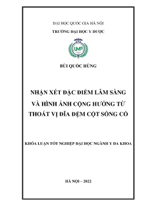 Nhận xét đặc điểm lâm sàng và hình ảnh cộng hưởng từ thoát vị đĩa đệm cột sống cổ