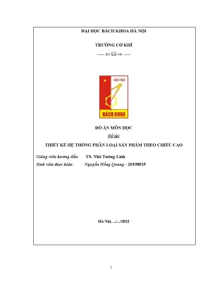 Tiểu luận đồ án môn học đề tài thiết kế hệ thống phân loại sản phẩm theo chiều cao 2