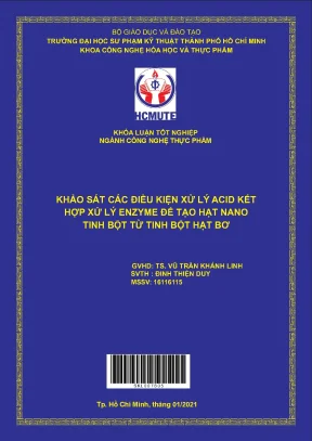 Đồ án hcmute khảo sát các điều kiện xử lý acid kết hợp xử lý enzyme để tạo hạt nano tinh bột từ tinh bột hạt bơ