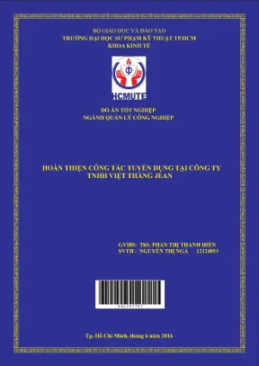 Đồ án hcmute hoàn thiện công tác tuyển dụng tại công ty tnhh việt thắng jean