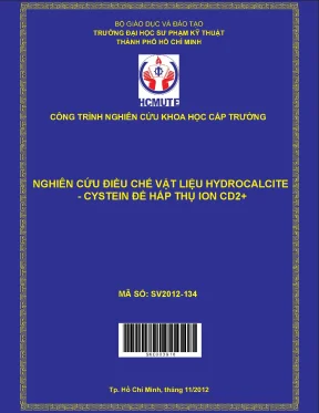 Hcmute nghiên cứu điều chế vật liệu hydrocalcite cystein để hấp thụ ion cd2