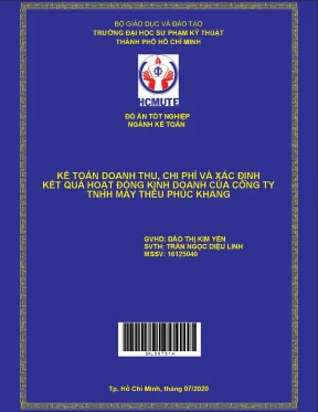 Đồ án hcmute kế toán doanh thu chi phí và xác định kết quả hoạt động kinh doanh của công ty tnhh may thêu phúc khang