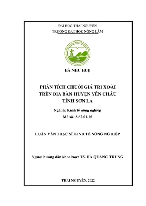 Phân tích chuỗi giá trị xoài trên địa bàn huyện yên châu tỉnh sơn la