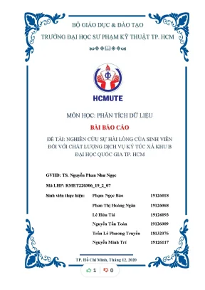Nghiên cứu đánh giá s hài lòng c a sinh vi ự ủ ên đối v i ớ chất lượng dịch vụ của ký túc xá khu b i h c gia thành ph h chí minh